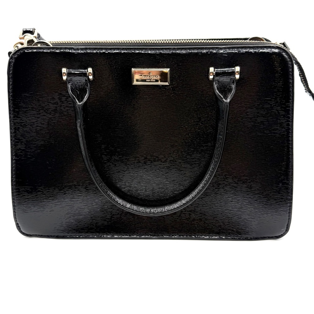 Kate Spade Lise Bixby Place Textured Patent Leather Top Handle Satchel Handbag